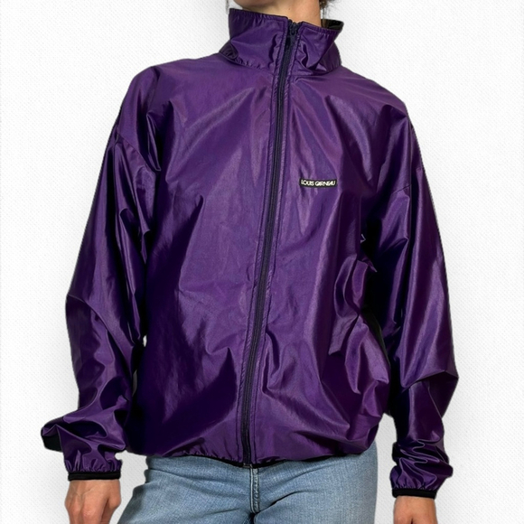 Louis garneau Jackets & Blazers - Louis Garneau Windbreaker Bomber Jacket Purple Black Full Zip Cycling Size M
